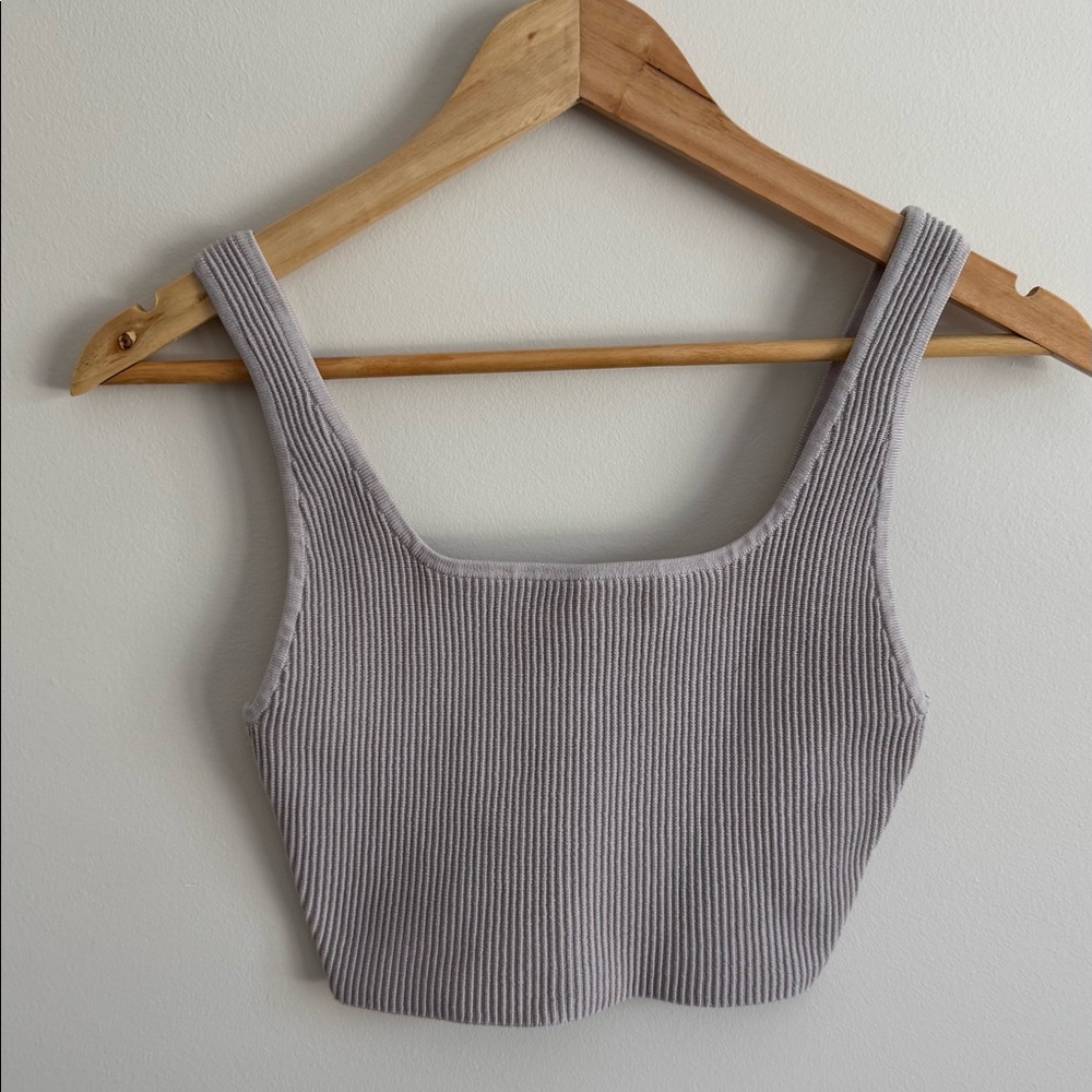 Aritzia Babaton Sculpt Knit Squareneck Cropped Tank